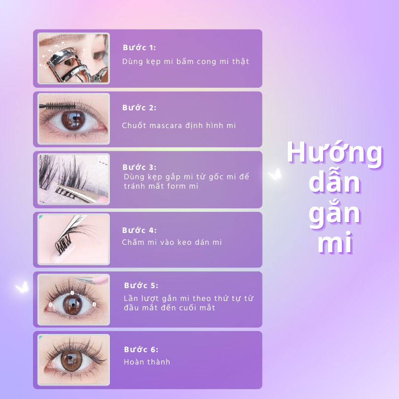 Mi giả tách sợi siêu mảnh và tự nhiên YULIN mã A10, mi tách sợi tặng kèm keo và kẹp lấy