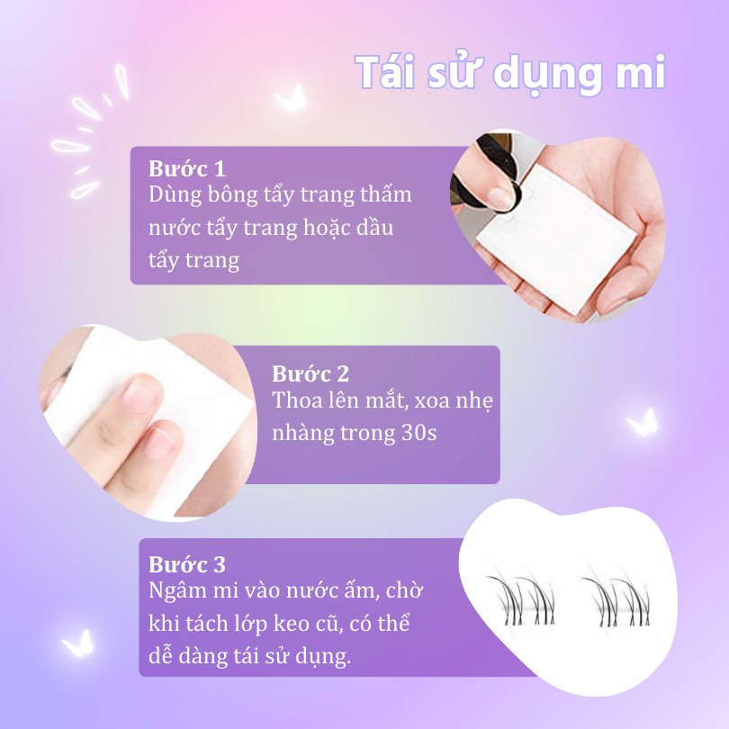 Mi giả tách sợi siêu mảnh và tự nhiên YULIN mã A10, mi tách sợi tặng kèm keo và kẹp lấy