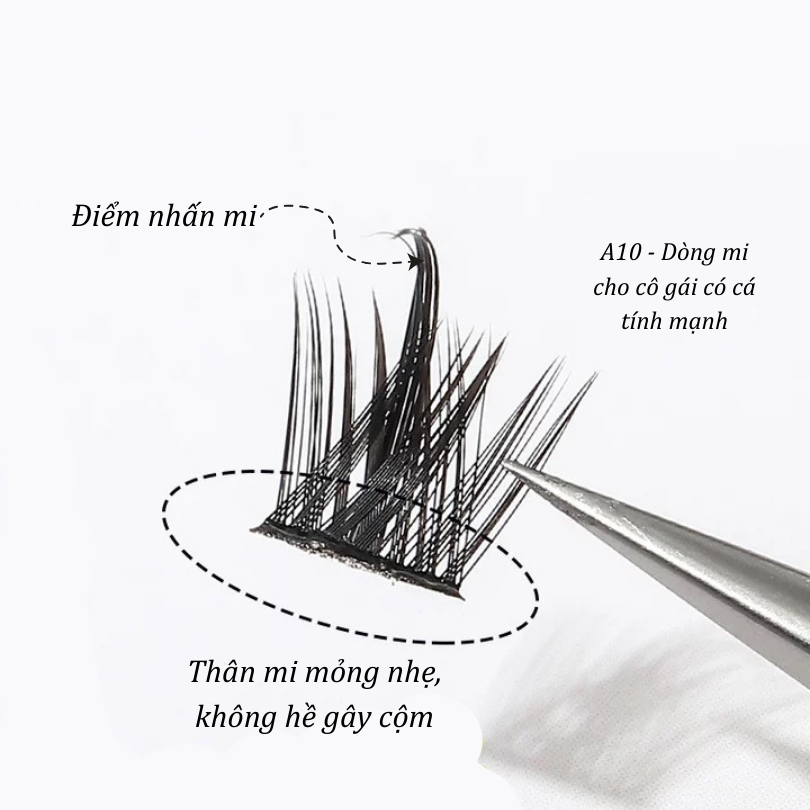 Mi giả tách sợi siêu mảnh và tự nhiên YULIN mã A10, mi tách sợi tặng kèm keo và kẹp lấy