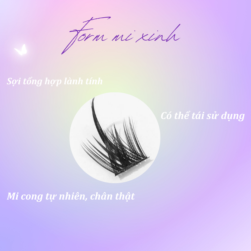 Mi giả tách sợi siêu mảnh và tự nhiên YULIN mã A10, mi tách sợi tặng kèm keo và kẹp lấy