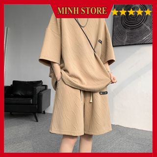  Bộ Thể Thao Mùa Hè Vân Xốp Cao Cấp In LOGO Cao Su Bộ Đồ Nam Cộc Tay Hàng Đẹp Vải Mềm Mại BO21 - MINHSTORE 