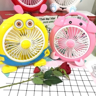 Quạt mini để bàn cắm điện hình thú, Quạt văn phòng 3 tốc độ, Quạt để đầu giường siêu ngộ nghĩnh