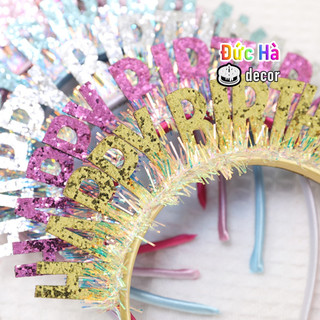 Cài Tóc HAPPY BIRTHDAY, Bờm Tóc Sinh Nhật Phong Cách Hàn Quốc