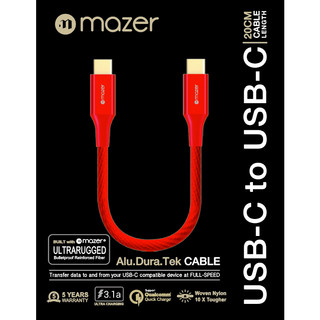 Cáp Mazer Alu/.Dura/.Tek USB-C to USB-C 3.1A/0.2M [CHÍNH HÃNG PHÂN PHỐI]