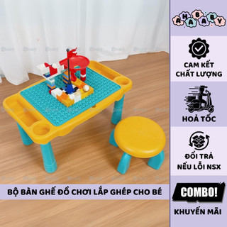 Bàn lego cho bé đa năng 63 chi tiết cao cấp bao gồm ghế Tiibaby