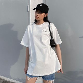 Áo Thun Levents Mini Popular Logo/ White 100% Cotton Unisex T-shirt Oversized