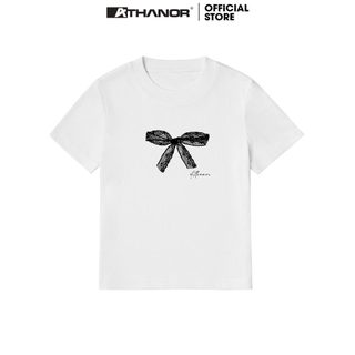  Áo Thun Baby Tee Nơ ATHANOR Local Brand Form Slim Ôm Cotton Cổ Tròn Mẫu NƠ REN 