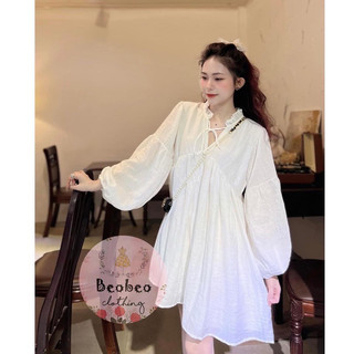 Đầm trắng babydoll tay dài🤍