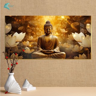 Tranh treo tường - Tranh tráng gương Phật Giáo- Kích thước 50x100cm Khung Bo viền cao cấp