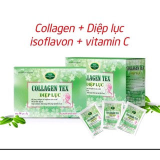 Collagen Tex diệp lục thiên nhiên, đẹp da sáng da, chống lão hóa, mờ thâm , hương vị thơm ngon, có mùi thơm của trà