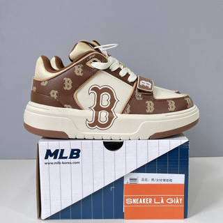 Giày MLB Chunky Liner Mid Monogram Boston Brown Nâu - High Quality Fullbox Túi