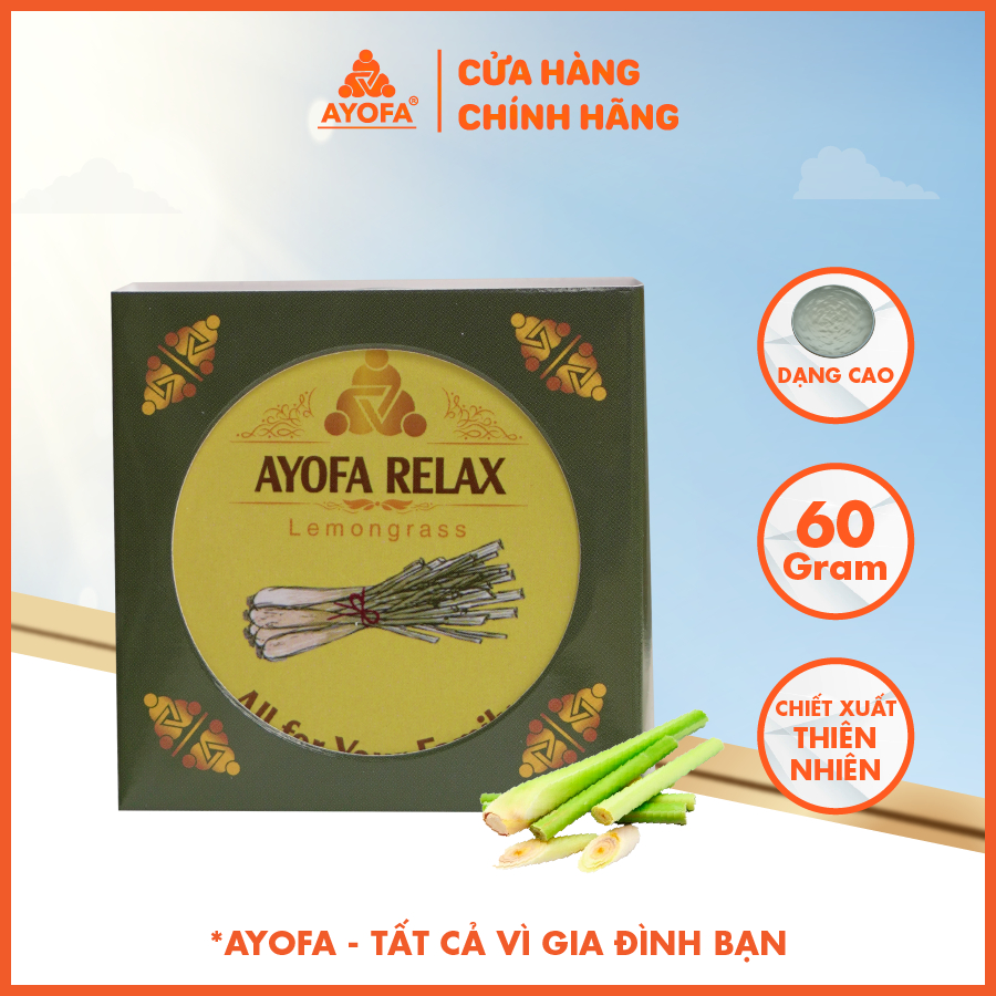 Cao Thảo Mộc Cho Mẹ và Bé AYOFA RELAX 60g Hương Sả Giảm Ho, Giảm Ngứa Côn Trùng Cắn, Vết Bầm Tím