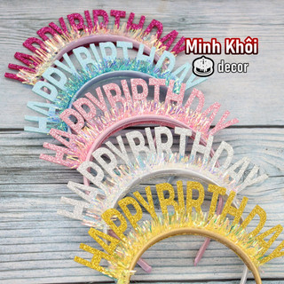 Cài Tóc Chữ HAPPY BIRTHDAY, Bờm Tóc Sinh Nhật Đính Đá Kim Cương Lấp Lánh Sang Trọng