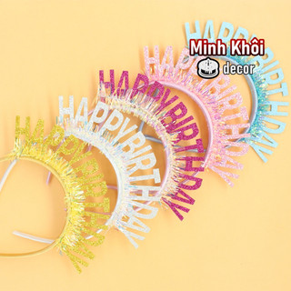 Bờm, băng đô cài tóc HPBD dễ thương cho tiệc sinh nhật nữ bé gái