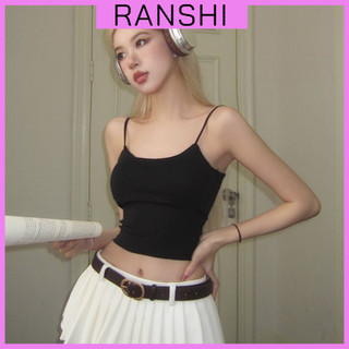 Áo Hai Dây Croptop RANSHI SẴN ĐỆM NGỰC Thiết Kế Basic Phối Được Nhiều Phong Cách Chất Thun Tăm Hàn Đanh Mát - RA219