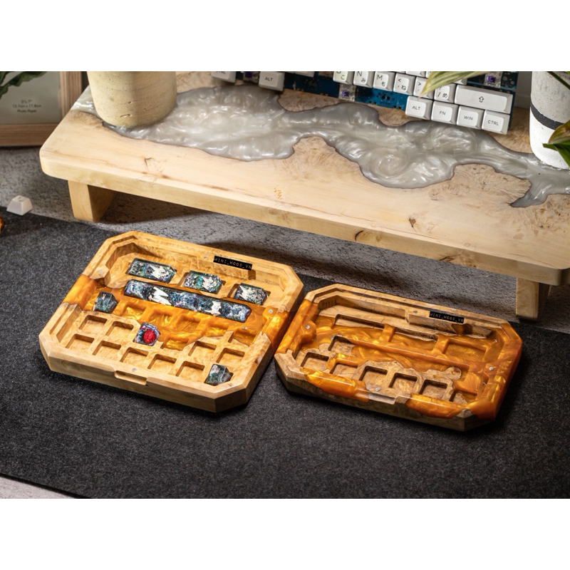 Hộp vuông đựng keycap artisan thủ công, Square box for storing handmade artisan keycaps