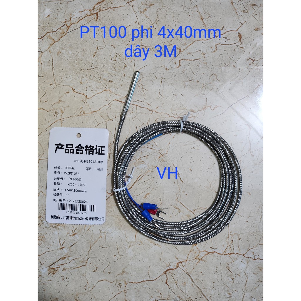 Can nhiệt, cảm biến nhiệt PT100 phi 4