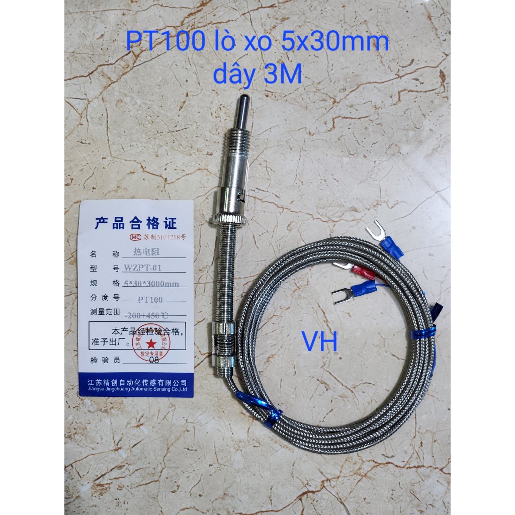 Can nhiệt, cảm biết nhiệt PT100 lò xo