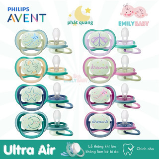 Ty ngậm phát sáng Avent ULTRA AIR 🌙NIGHT BÉ 0-6, 6-18M