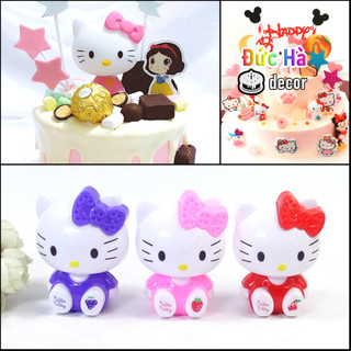 COMBO 50 Sét Bộ 3 mèo Hello kitty cao ~8cm trang trí bánh sinh nhật, mô hình mèo thỏ tai dài cỡ lớn