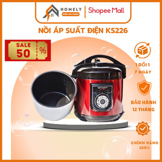 Nồi Áp Suất Điện KS226 SHARP Công Suất 1000, Dung Tích 6L Tiết Kiệm Điện, Bảo Hành 12 Tháng