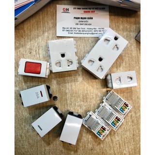 Hạt công tắc, ổ cắm, đèn báo, hạt bình 20a, hạt mạng sino s18cc - lắp mặt phẳng