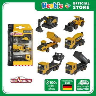 Bộ 3 đồ chơi xe mô hình xây dựng majorette volvo 3 pieces set 212057284 diecast - herbie toys