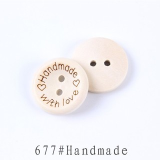 [Size 20mm] - Cúc gỗ handmade trang trí - Đính áo mũ