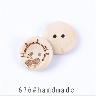 [Size 20mm] - Cúc gỗ handmade trang trí - Đính áo mũ