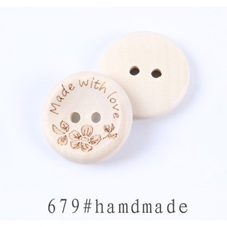[Size 20mm] - Cúc gỗ handmade trang trí - Đính áo mũ