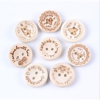 [Size 20mm] - Cúc gỗ handmade trang trí - Đính áo mũ
