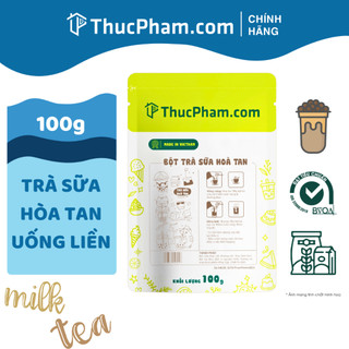 100G Bột Trà Sữa Hòa Tan Uống Liền ThucPham.com - Vị Hồng Trà, Matcha, Dâu, Việt Quất...Béo Ngậy, Đậm Vị Trà
