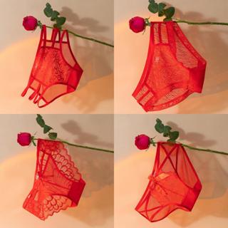 Quần Lót Nữ , Combo 4 Chiếc Quần Lót Ren Nữ Màu Đỏ Mềm Mại Cao Cấp R49