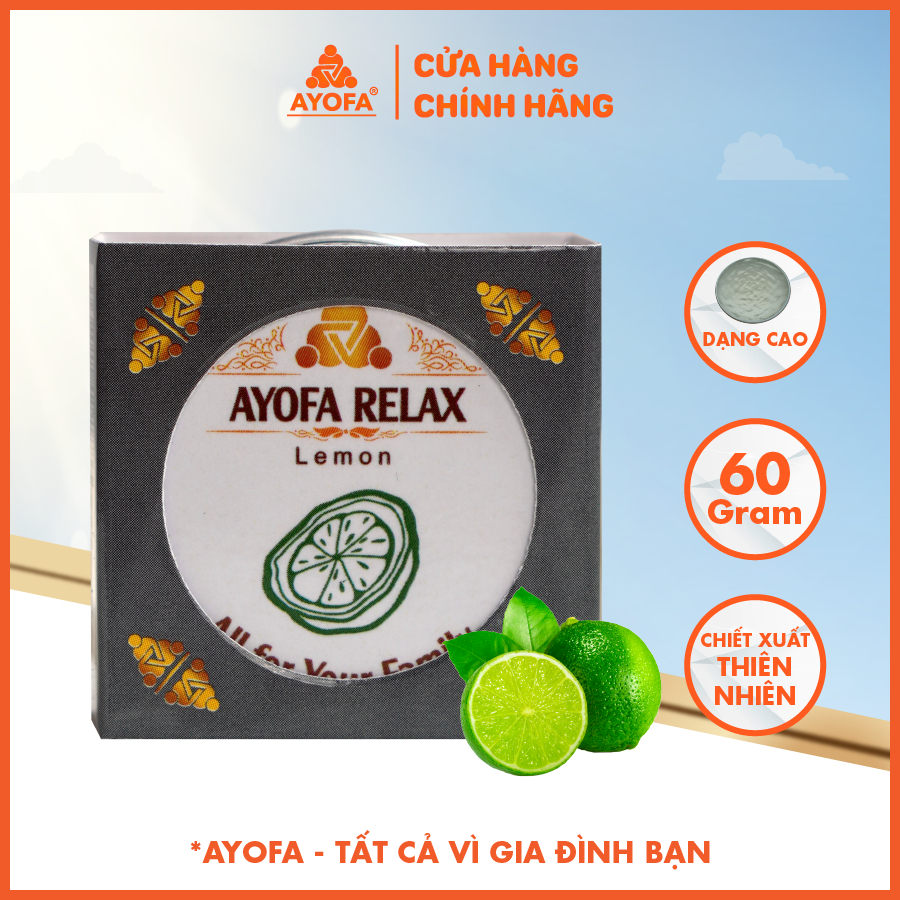 Cao Thảo Mộc Cho Mẹ và Bé AYOFA RELAX 60g Hương Chanh Giảm Ho, Giảm Ngứa Côn Trùng Cắn, Vết Bầm Tím