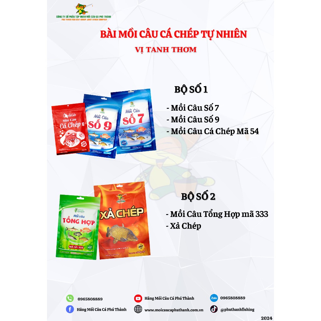BỘ MỒI CÂU CÁ CHÉP TỰ NHIÊN (Vị Tanh Thơm)