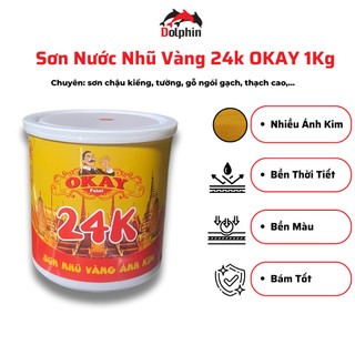 Sơn Chậu Okay Nhũ Vàng Ánh Kim [ Lon 200g, 400g, 800g ]