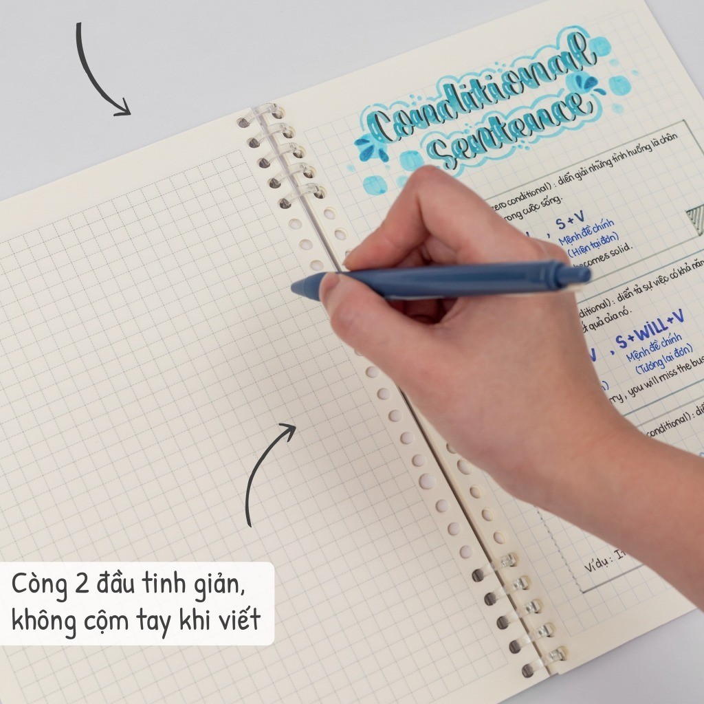 Vở Dash Caro kẹp còng nhựa 2 đầu B5 120 trang 100/76; MS: 809