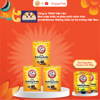 Combo 3 Bột nở Baking Soda ARM & HAMMER Tinh Khiết 453g Tặng 3 túi bột tinh khiết 100g
