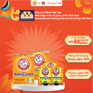 Combo 2 : muối nổi tẩy rửa đa năng arm&hammer baking soda 227g, 3 túi bột tinh khiết 100g