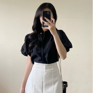 Áo sơ mi kimii tay phồng cúc ngọc nổi bật siêu hot 856 p4k14
