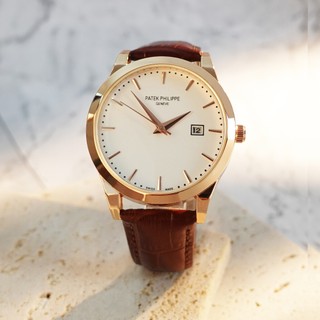Đồng Hồ Nam P.a T.e.c.k JAPAN WATCH Mặt Kính Đá Khoáng Chống Trầy Xước Dây Da Cao Cấp Size 42mm