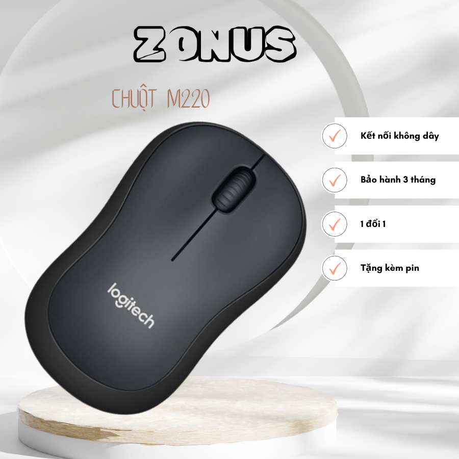 Chuột Không Dây Logiteche M220 Silent - Giảm Ồn, USB, Pin 1.5 Năm, thích hợp PC/Laptop - Zonus Store