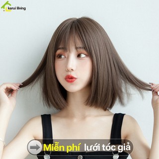 Đầu tóc giả nữ PIKUP, đội tóc giả thời trang dáng tóc ngắn, tóc giả nữ Hàn Quốc có kèm lưới tóc giả