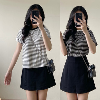 Áo phông babytee kẻ cổ tròn form vừa Maia Aophongke546 P13K20