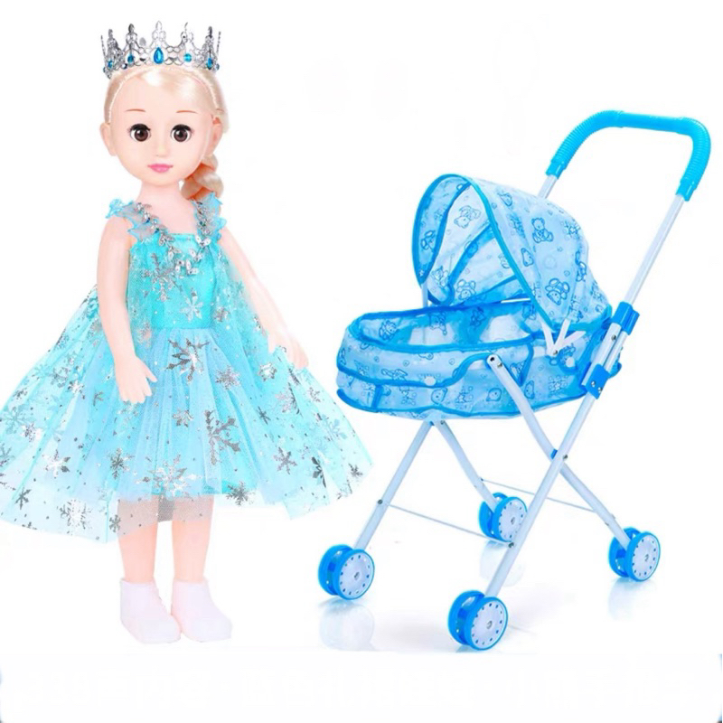 Xe Đẩy cỡ lớn kèm búp bê công chúa Chibi Đồ chơi cho bé gái