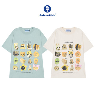 CalemClub - Áo thun chất cotton THAP LUC MAO in hình Mèo ngộ nghĩnh rộng rãi, thoáng mát