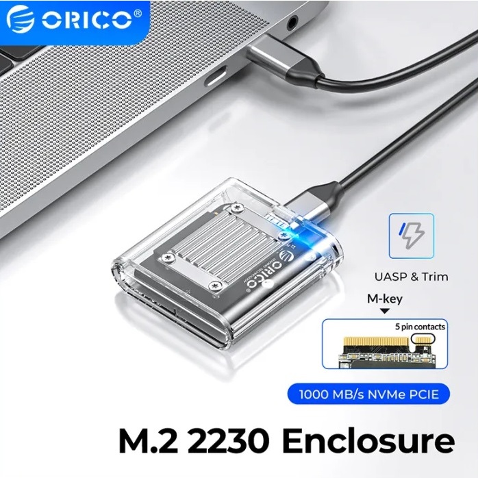 Box SSD M2 NVMe 2230 Type C ORICO TC20-M2 | Chuyển M.2 to USB làm ổ cứng di động