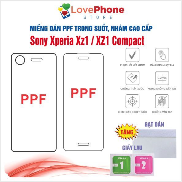 Dán PPF Sony Xperia XZ1 / XZ1 Compact  bảo vệ màn hình chống vân tay tự phục hồi vết xước - Love Pho