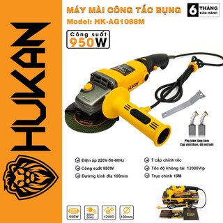 Máy mài điện, máy mài góc hukan hk-ag1088m, 950w, 7 cấp chỉnh tốc , có tính năng chống khởi động lại