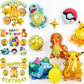 Set bóng hình Pikachu, set sinh nhật chủ đề Pikachu, trang trí sinh nhật Fubao Store